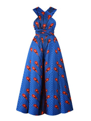 Boho Sleeveless Wide Leg Jumpsuit, Slim Waist, Long Length