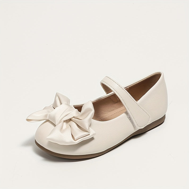 Vintage Bowknot Girls Flat Shoes Lightweight Non-slip Comfortable Spring