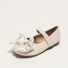 Vintage Bowknot Girls Flat Shoes Lightweight Non-slip Comfortable Spring