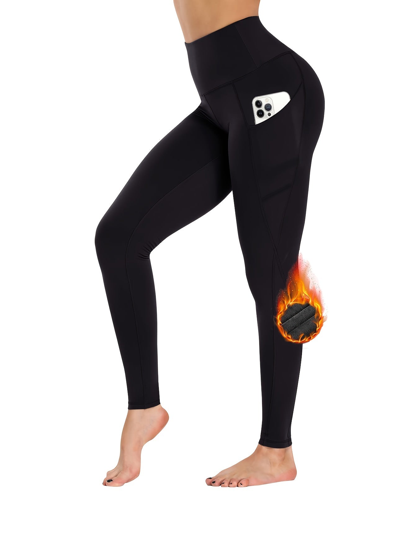 Fleece Lined Leggings With Pockets For Women