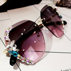 Rhinestone Gradient Sunglasses for Women UV400