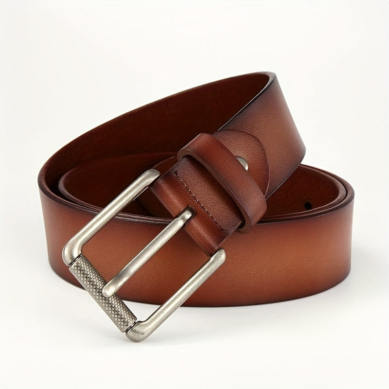 Men's Leather Belt Pin Buckle Retro Cowhide High-end Casual Texture