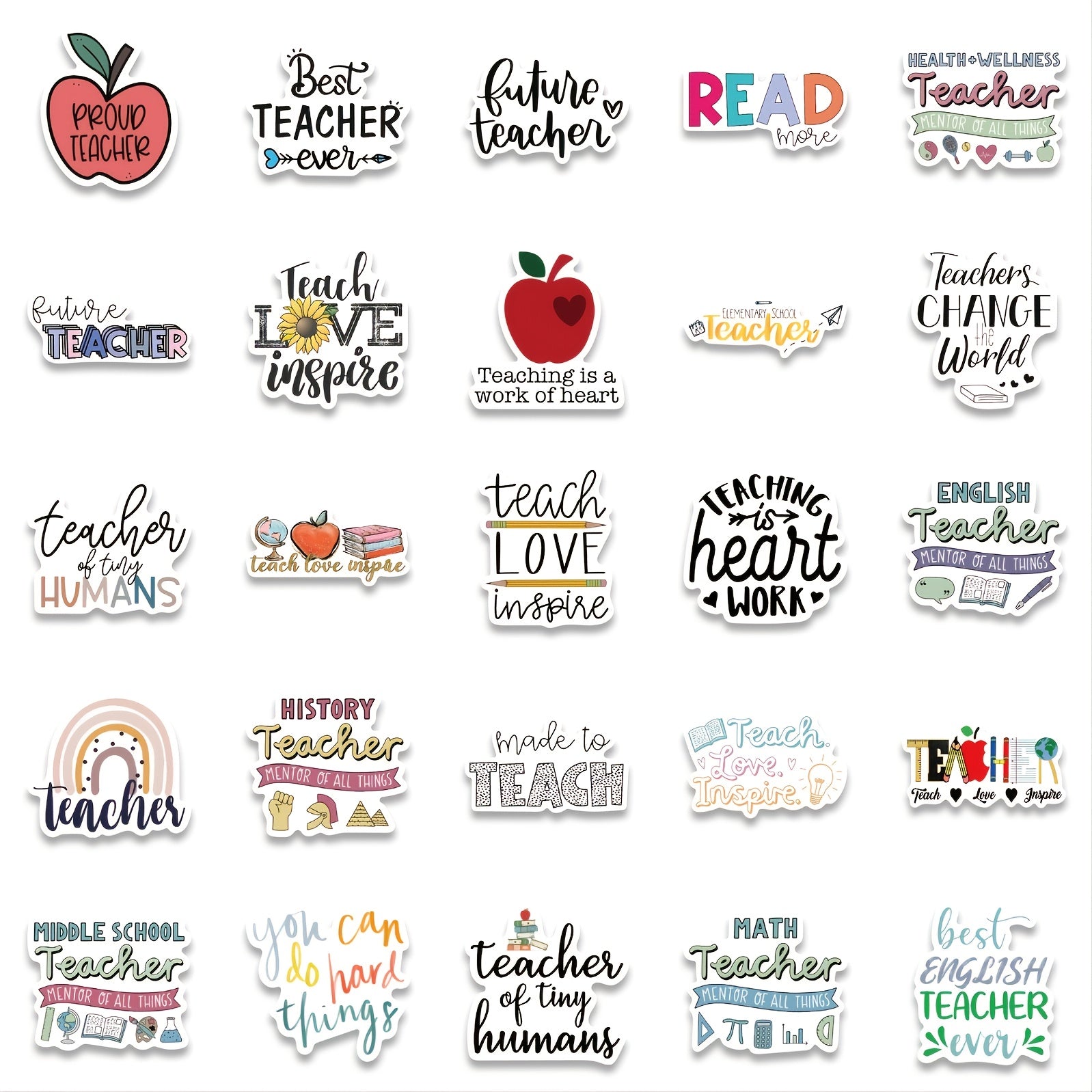 Thanksgiving Teacher Stickers (50 Sheets) - Ideal Gift for Notebook Decoration
