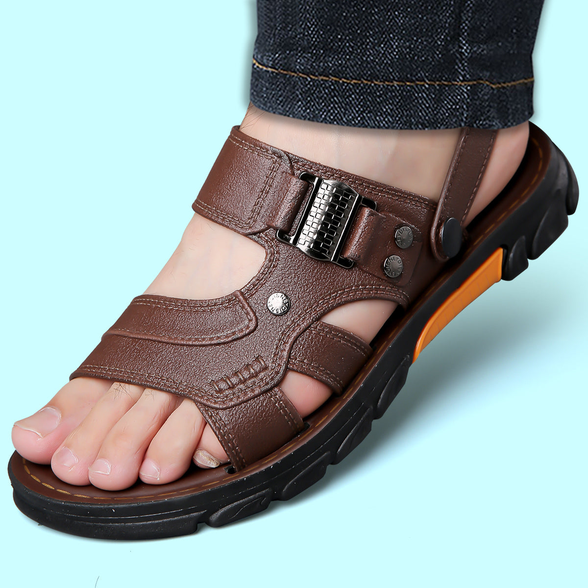 Men's Hollow Out Casual Sandals Non Slip Open Toe Outdoor Beach Shoes