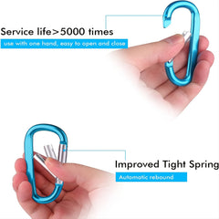 5pcs Large Key Carabiner Clips Heavy Duty Aluminum D Ring Keychain Snap Hooks