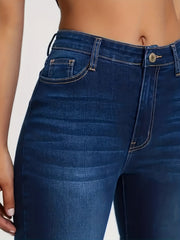 Water Ripple Embossed High Waist Skinny Jeans Women's Denim