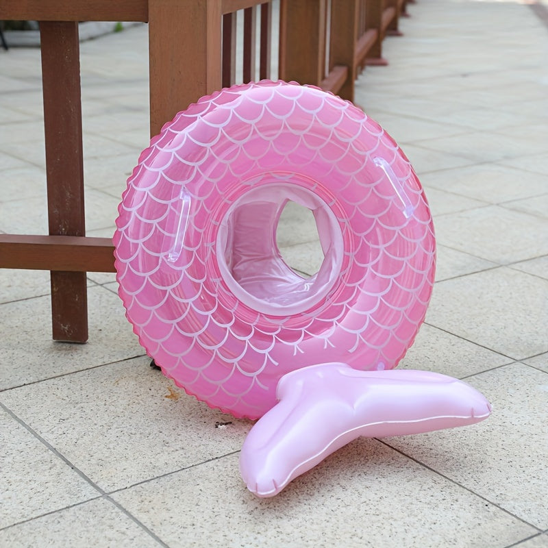 Mermaid Swimming Ring with Handle - Swimming Float with Seat