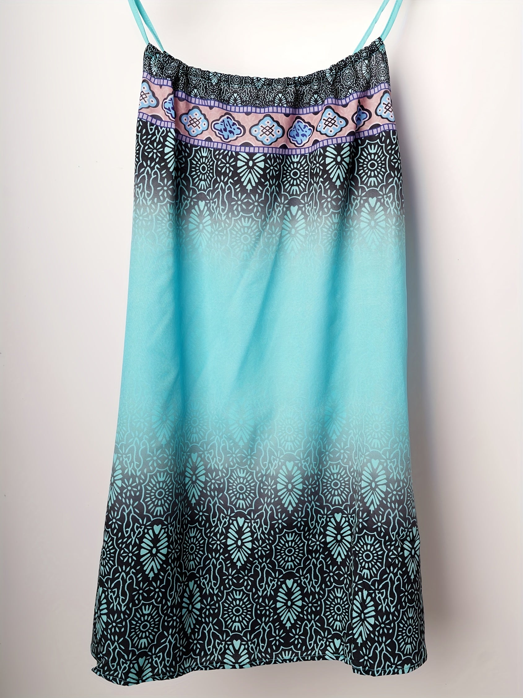 Floral Print Cami Dress Ethnic Style Sleeveless Dress For Spring & Summer