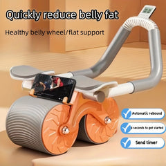 Automatic Rebound Ab Roller with Elbow Support & Phone Rack