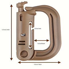 5pcs Tactical D Ring Locking Hook Snap Hook Keychain for Outdoor Camping