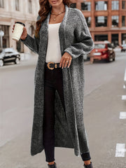 Heathered Long Sleeve Open Front Cardigan