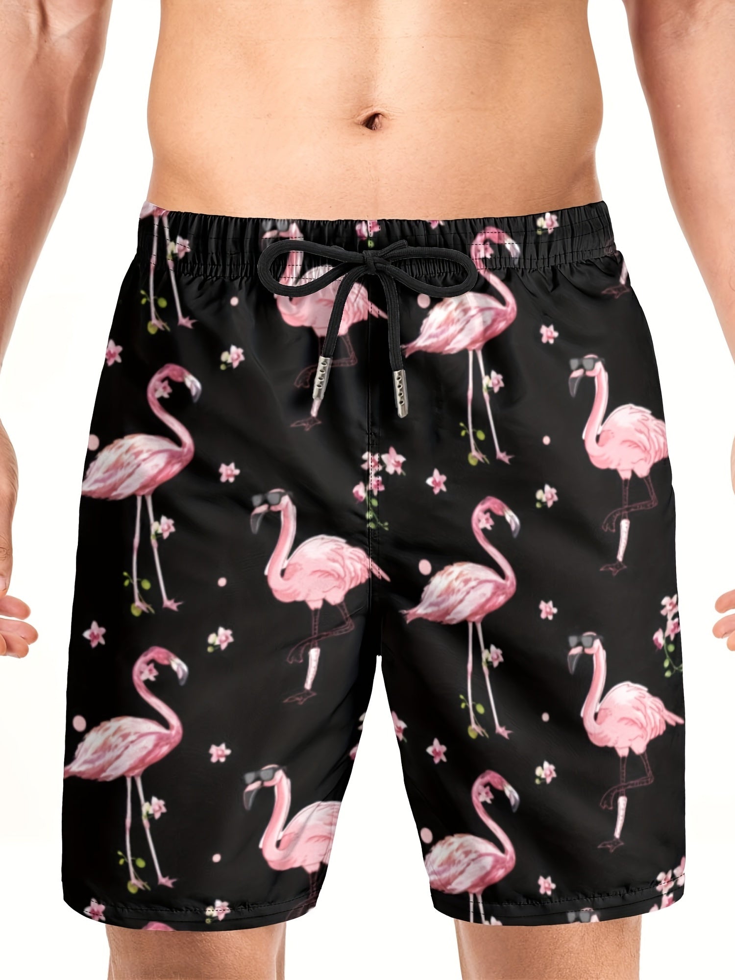 Flamingo Drawstring Swim Trunk Men's Board Shorts