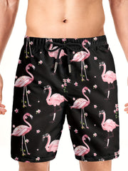 Flamingo Drawstring Swim Trunk Men's Board Shorts