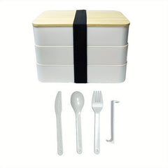 Japanese Style Lunch Box with Insulation Bag Bamboo Lid Large Capacity