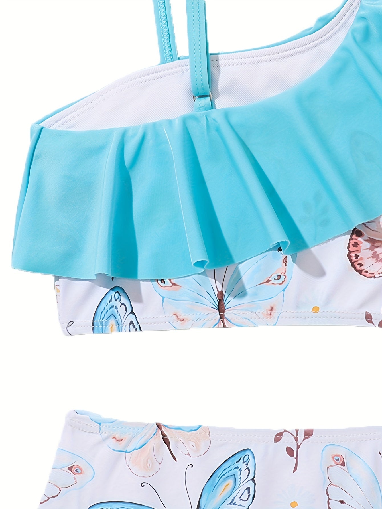 Toddler Girls Butterfly Graphic Ruffle Swimsuit Set