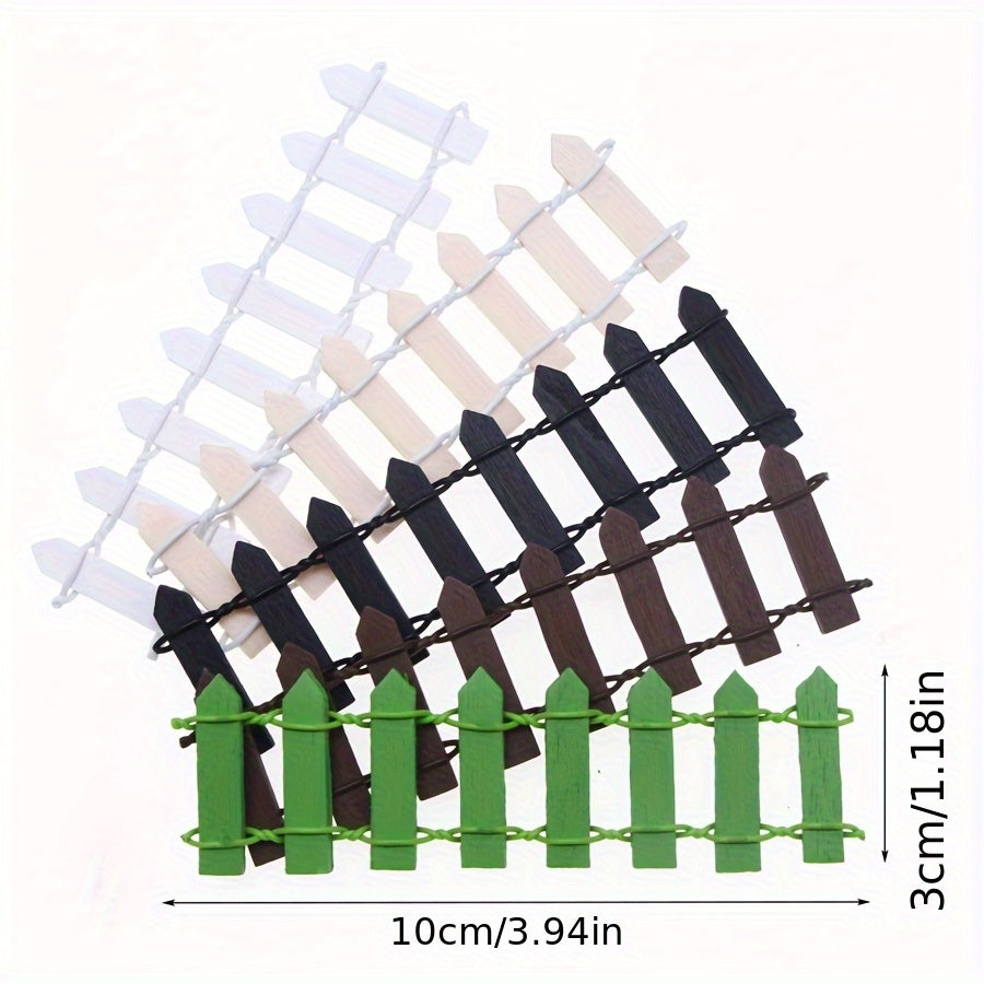 Mini Wooden Fence Model Realistic Succulent Terrarium Landscape DIY Garden Decor