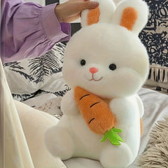 Cute Rabbit Plush Toy with Carrot Soft Stuffed Animal