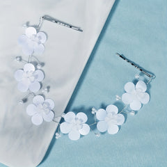 Flower Double Side Hair Clip Bobby Pin With Beads Head Jewelry