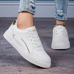 Solid Casual Sneakers Lace Up Platform Low Shoes