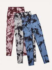 3pcs Tie Dye Seamless Yoga Pants High Stretch Leggings
