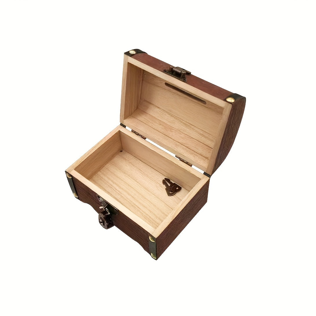 Vintage Wooden Storage Box Treasure Chest for Wedding Gift