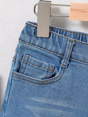 Girls Vintage Style Denim Skinny Shorts Stretchy Slim Fit Casual Summer Shorts