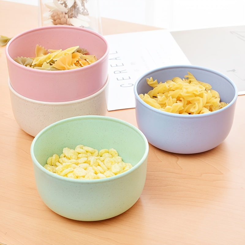 4pcs Portable Plastic Rice Bowls for Camping & Picnics