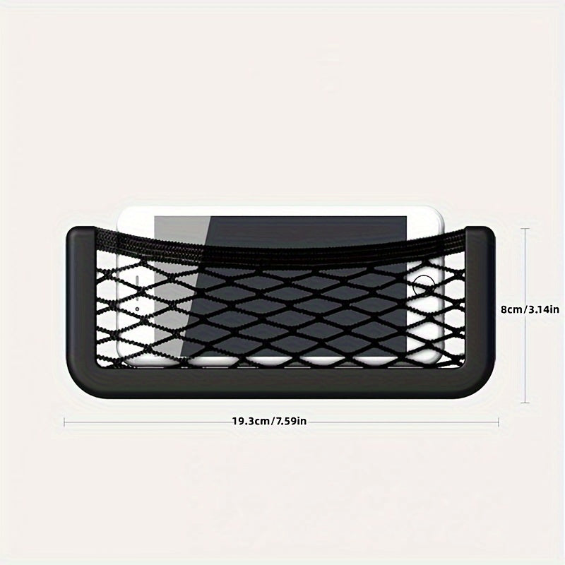 Plastic Car Storage Net Bag Mobile Phone Holder Universal Car Accessories