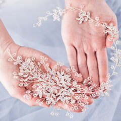 Crystal Bride Wedding Hair Vine Flower Bridal Headband Leaf Hair Accessories