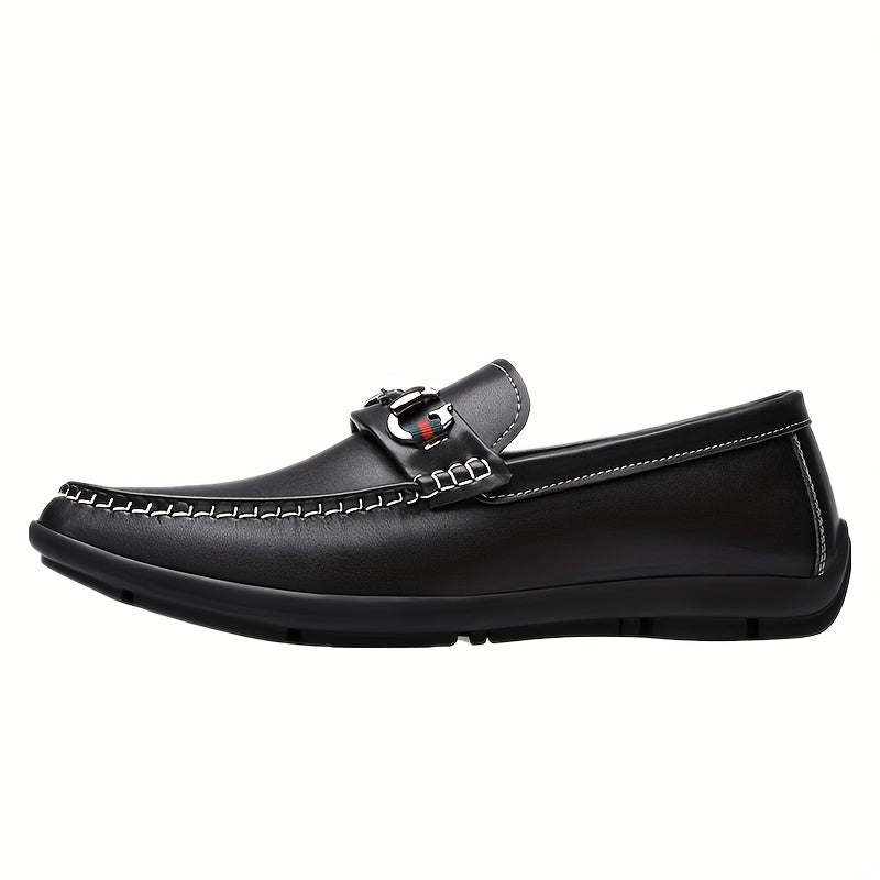 Men's Casual PU Leather Boat Shoes Lightweight Slip On Dress Shoes