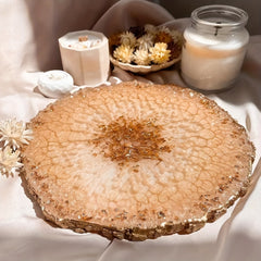 Large Round Resin Tray Mold Irregular Silicone Serving Tray Geode Agate Epoxy