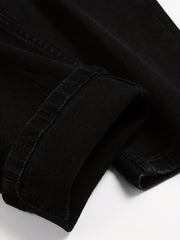 Men's Slim Fit Cotton Jeans Casual Street Style Mid Stretch Denim Pants