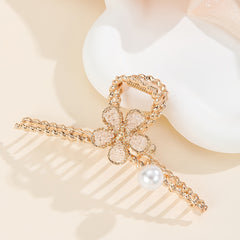 Flower Pearl Hair Claw Metal Hair Clip Strong Nonslip Hair Accessories