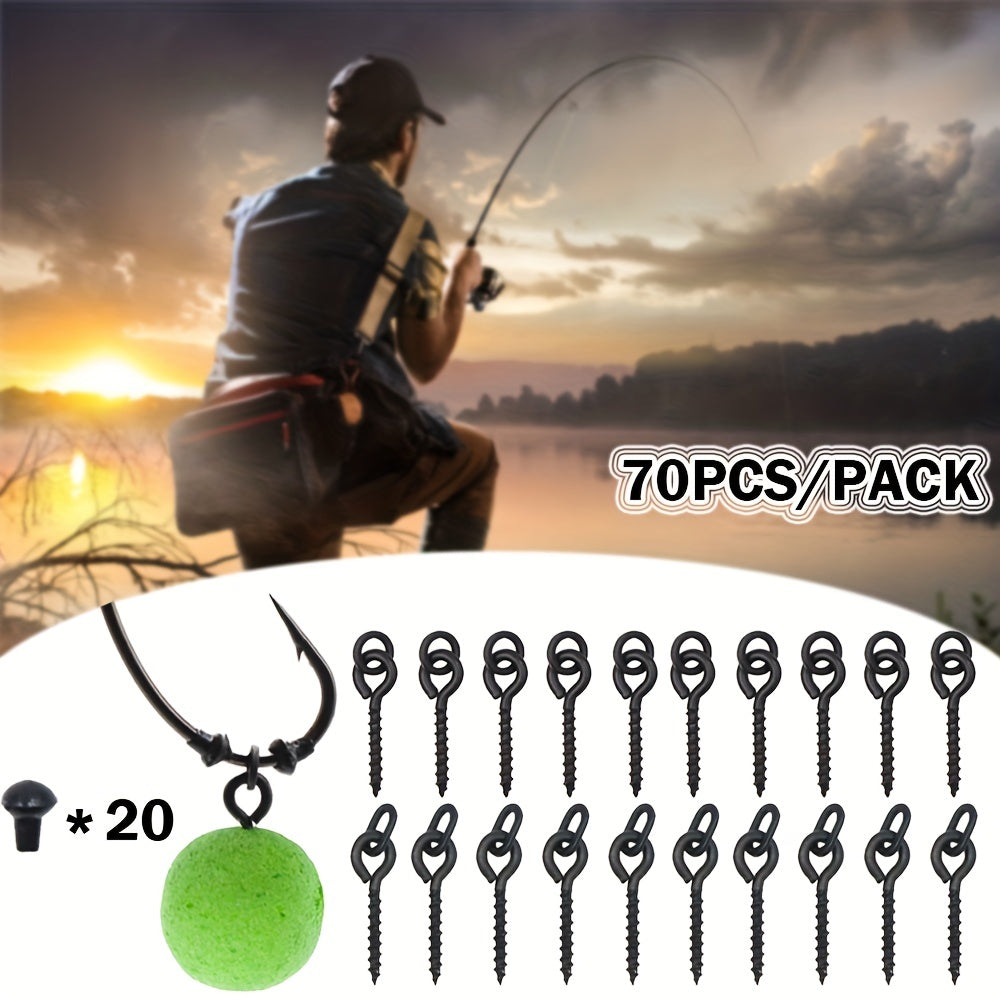 70pcs Fishing Hook Bait Stopper Boilies Bead Stoppers Tackle Kit