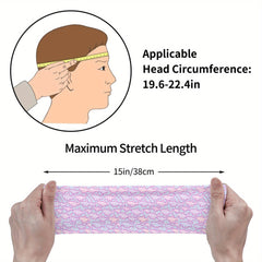 Shark Print Sports Headband Sweat Wicking Stretchy & Breathable Polyester