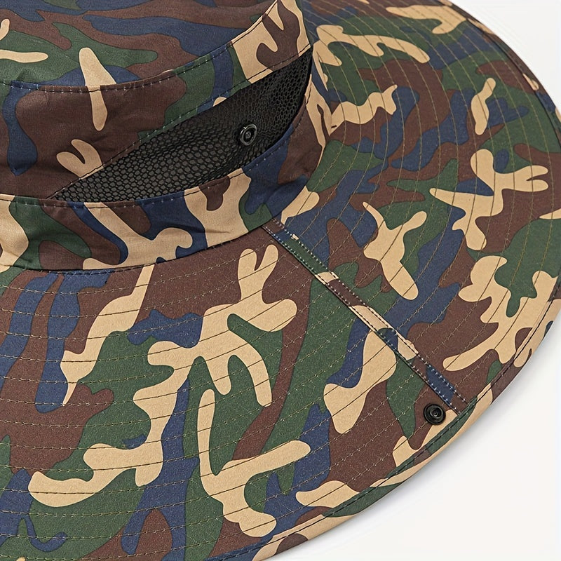 Camouflage Bucket Hat UV Protection Wide Brim Outdoor Boonie Hat