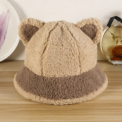 Panda Fisherman Hat Plush Ear Protection Bucket Hat Warm Hat