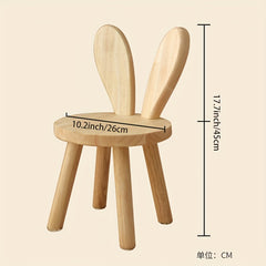Wooden Rabbit Ears Small Stool Shoe Changing Stool