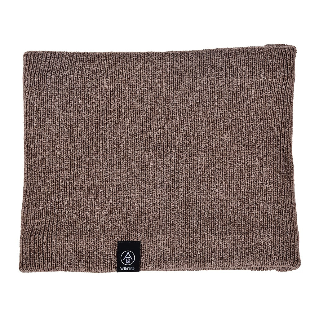 Solid Plush Scarf Leather Marks Neck Warm Head Wrap
