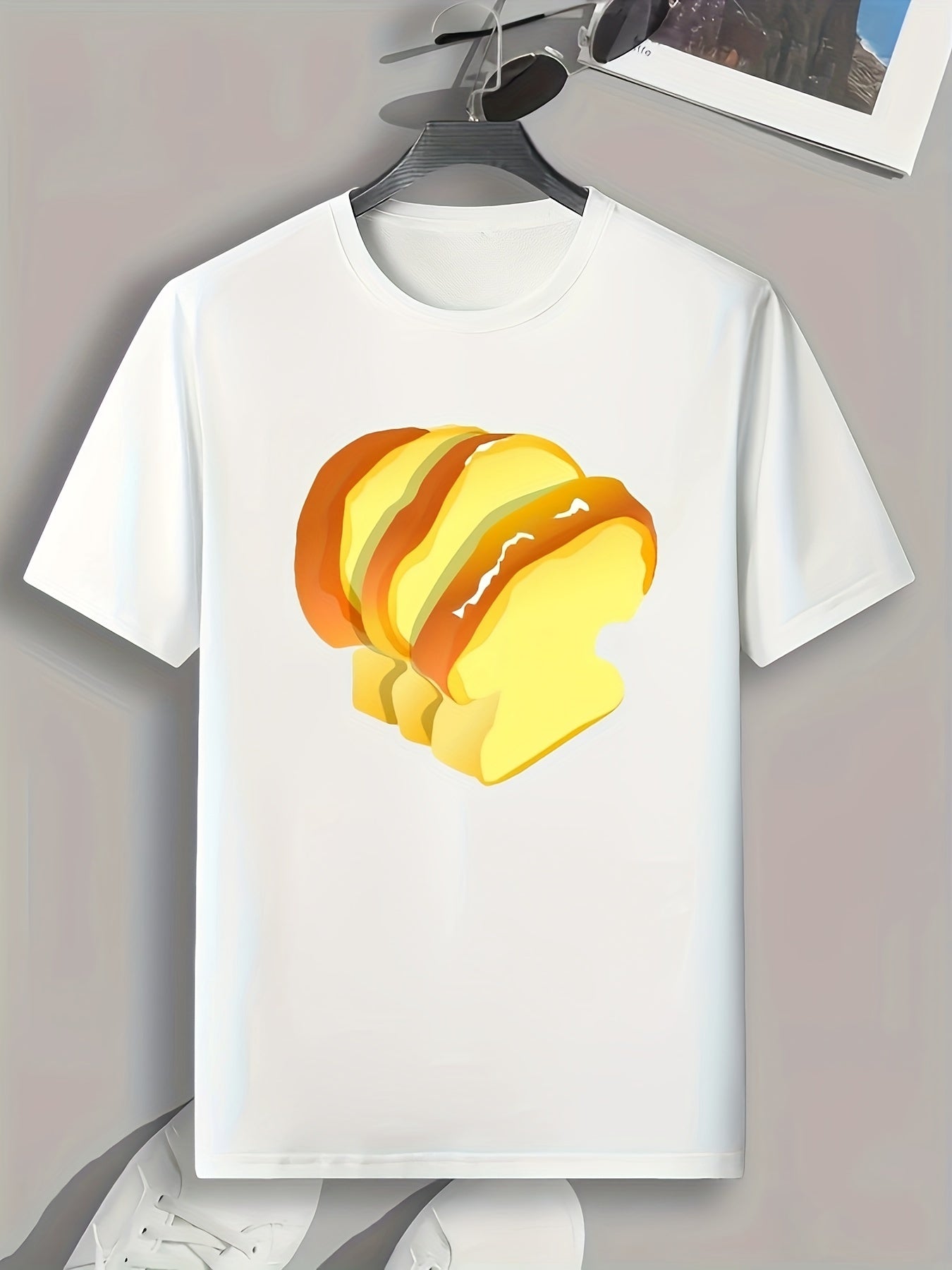 Toast Print Men's Graphic T-shirt for Summer