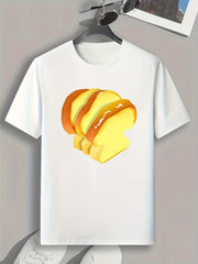 Toast Print Men's Graphic T-shirt for Summer