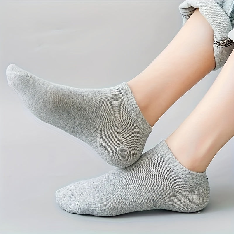 30 Pairs Women's Low Cut Ankle Socks Soft & Lightweight Solid Stockings