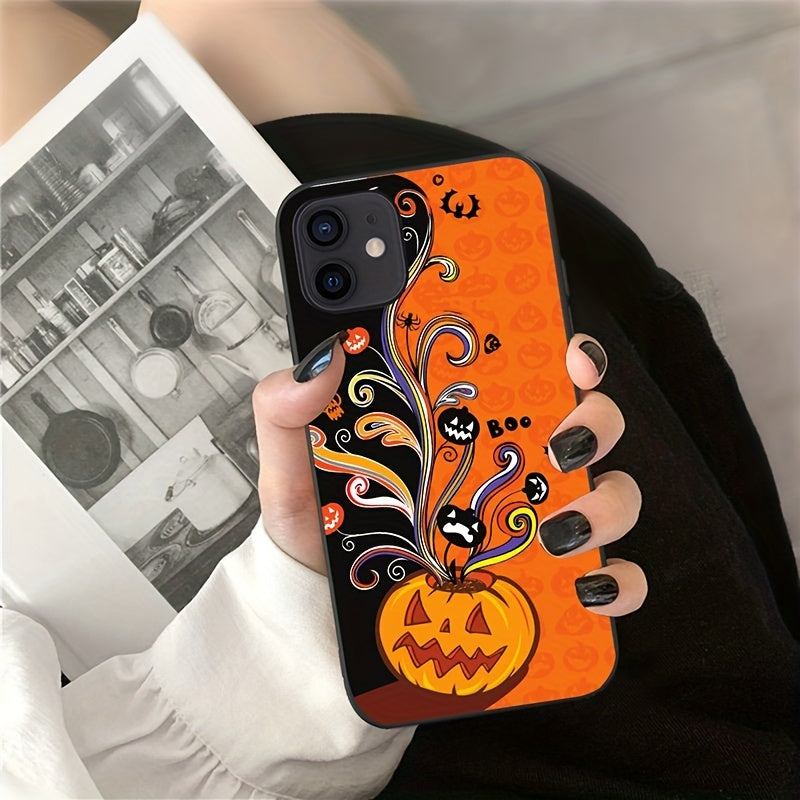 Scary Pumpkin Bat Pattern Anti-Scratch Case for iPhone 11 12 13 14