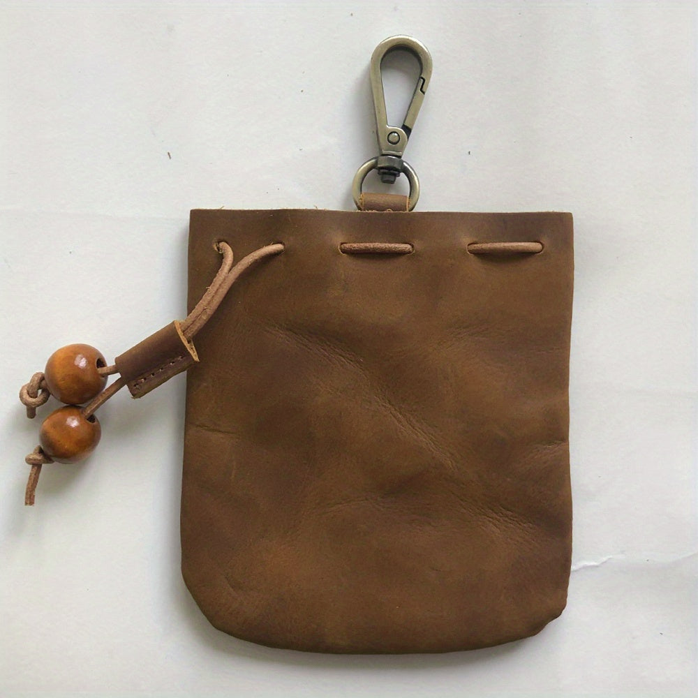 Faux Leather Drawstring Coin Purse Wallet for Home & Travel