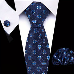 3pcs Polka Dot Tie Handkerchief Set Classic Men's Necktie