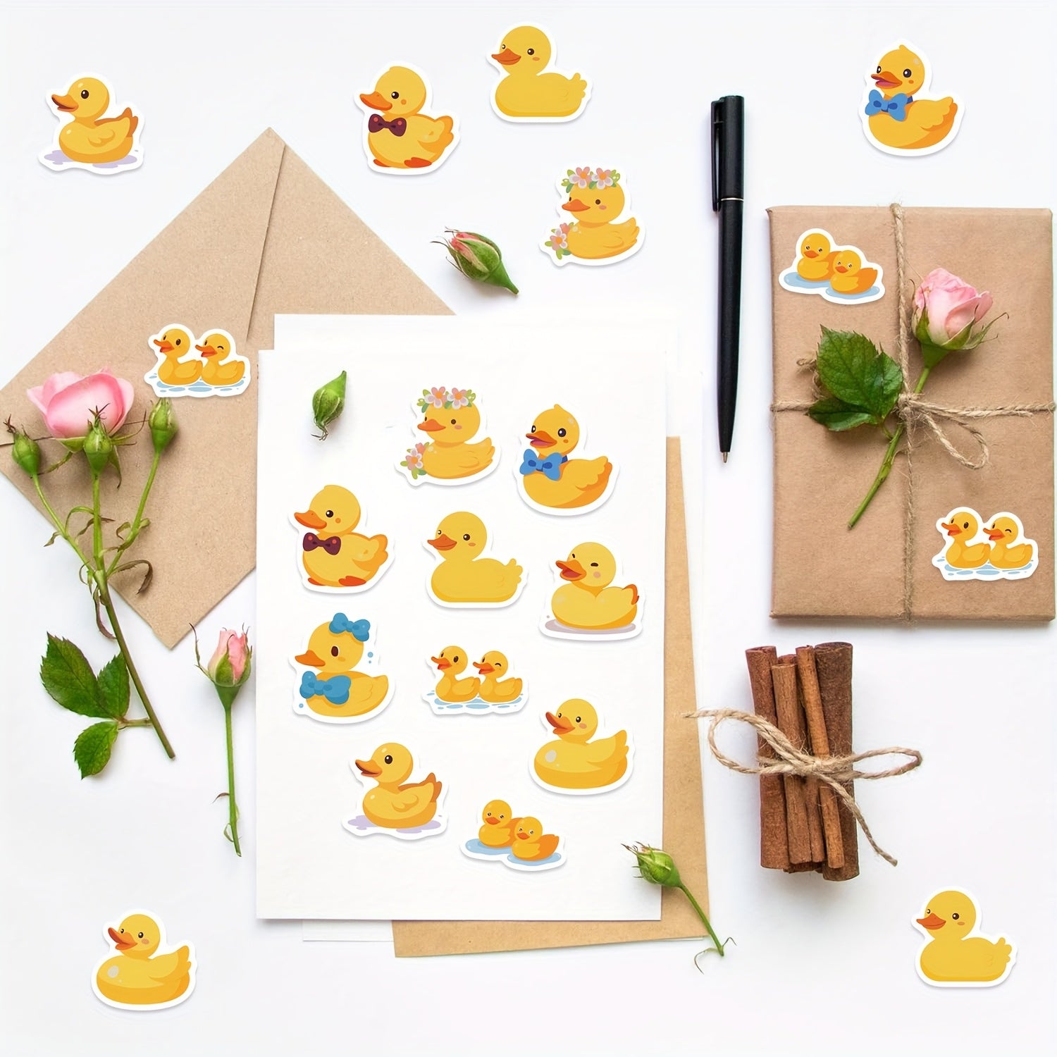 500pcs Duck Stickers Roll Vinyl Stickers Scrapbook Journaling Laptop Bumper