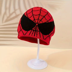 Spider Web Jacquard Knit Beanie Y2K Hat Lightweight Ski Hats Unisex