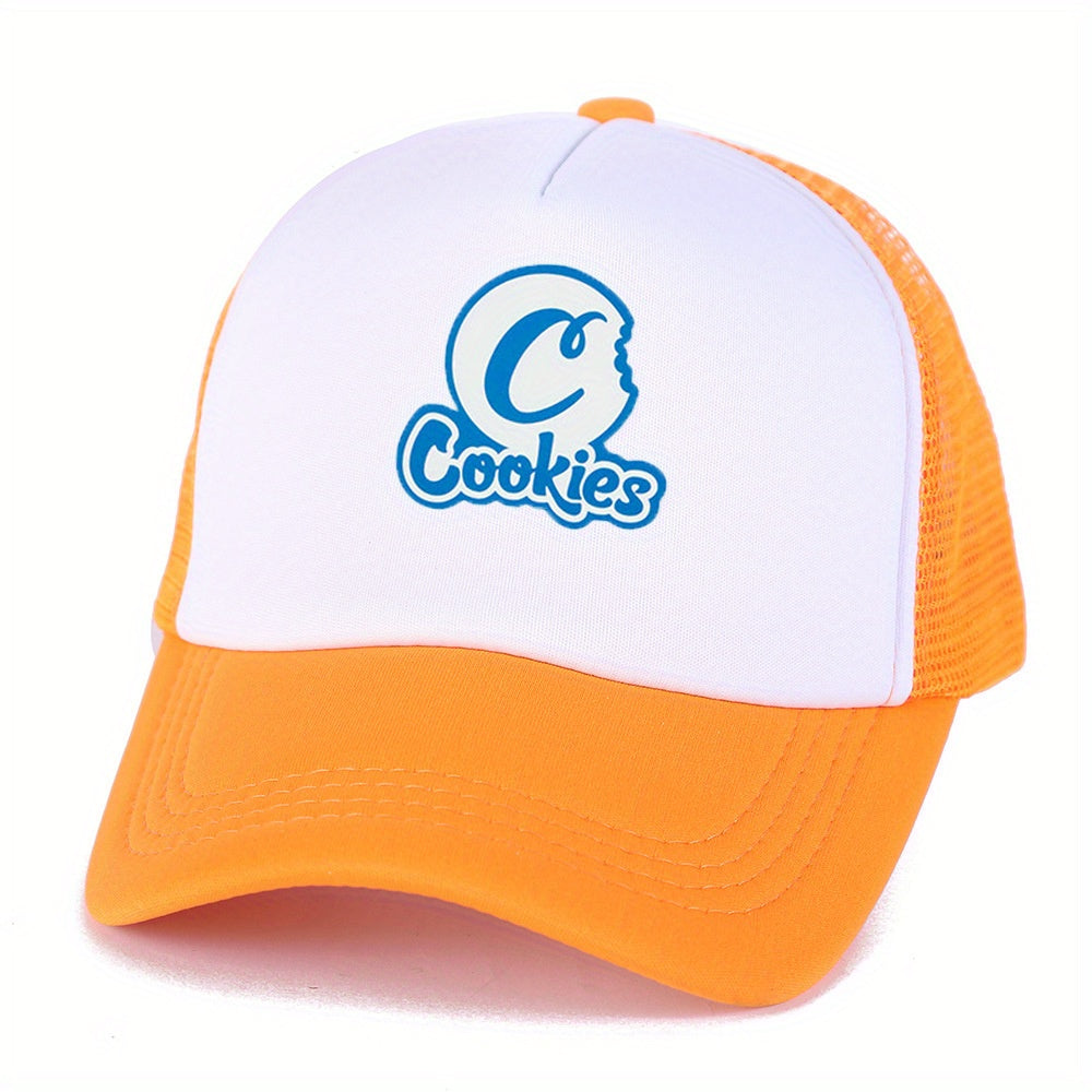 Cookies Print Baseball Hat Street Dance Hip Hop Peaked Cap Mesh Cap