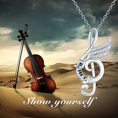 Girl's Notes Pendant Necklace Casual Notes Necklace Accessories