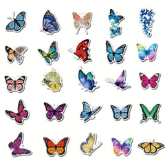 50pcs Butterfly Stickers Laptop Phone Skateboard DIY Notebooks Scrapbooks